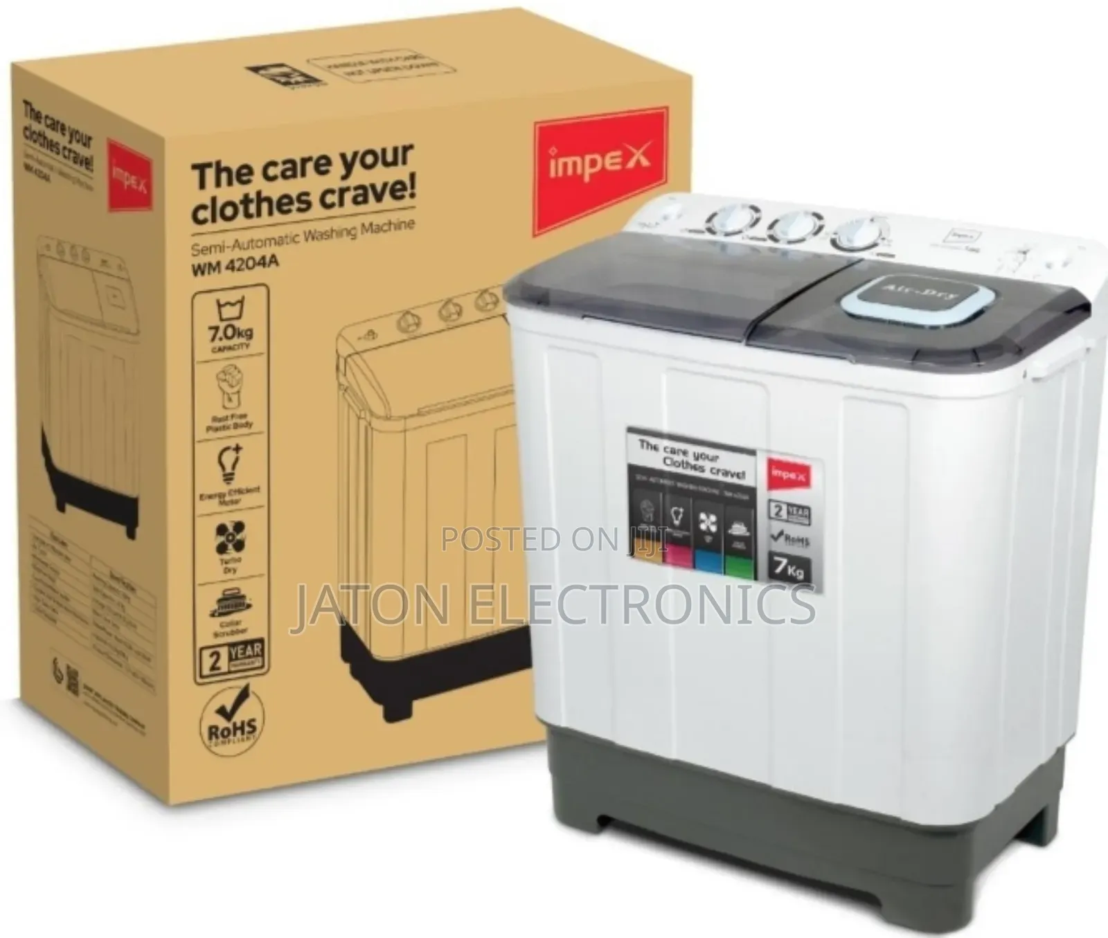 Impex Washing Machines Twins Tub Kg 7 