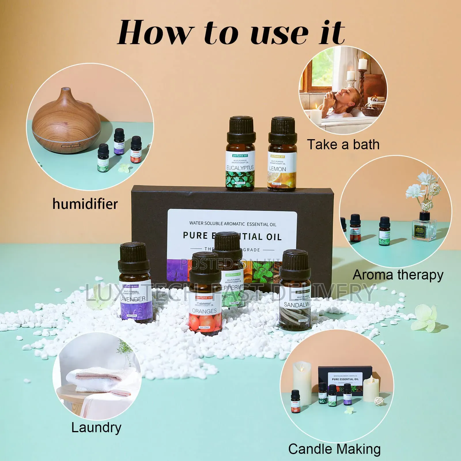Home Set 6-Pack Pure Aromatherapy Essential Oil Set