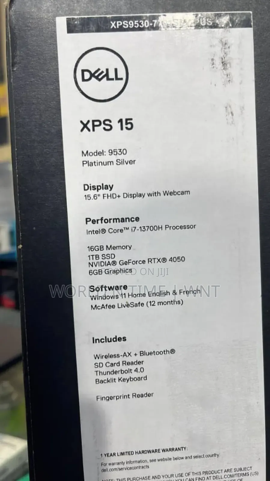 New Laptop Dell XPS 15 (9530) 16GB Intel Core I7 SSD 1T