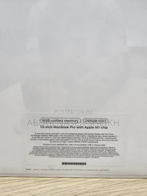 New Laptop Apple MacBook Pro 2020 M1 8GB Apple M1 SSD 256GB