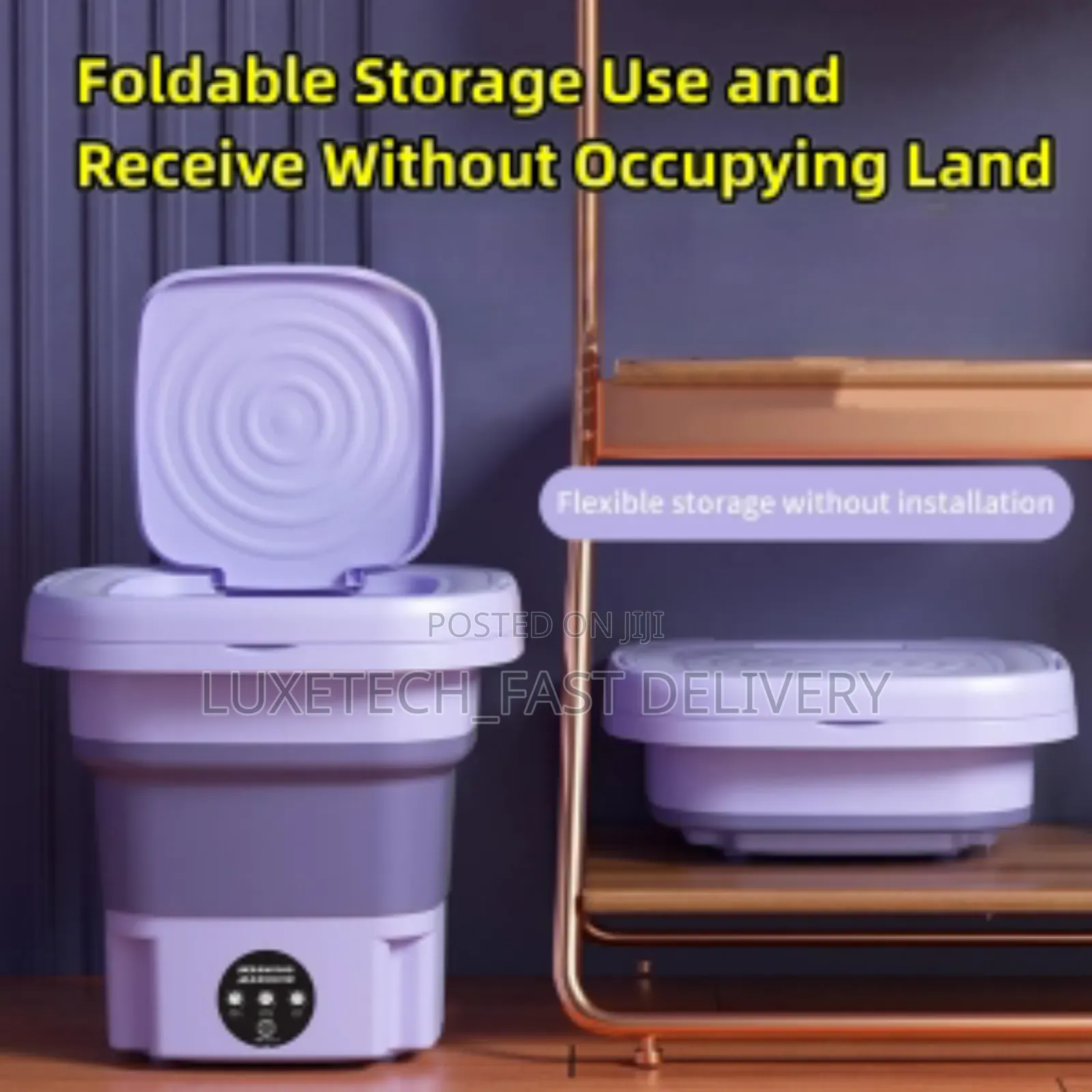 Foldable Mini Washing Machine, Large Capacity, Soft Spin 11l