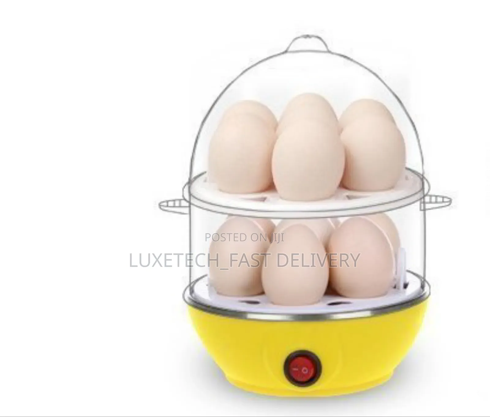 14 Eggs Cooker Plastic Double Decker Design Steaming Shelf