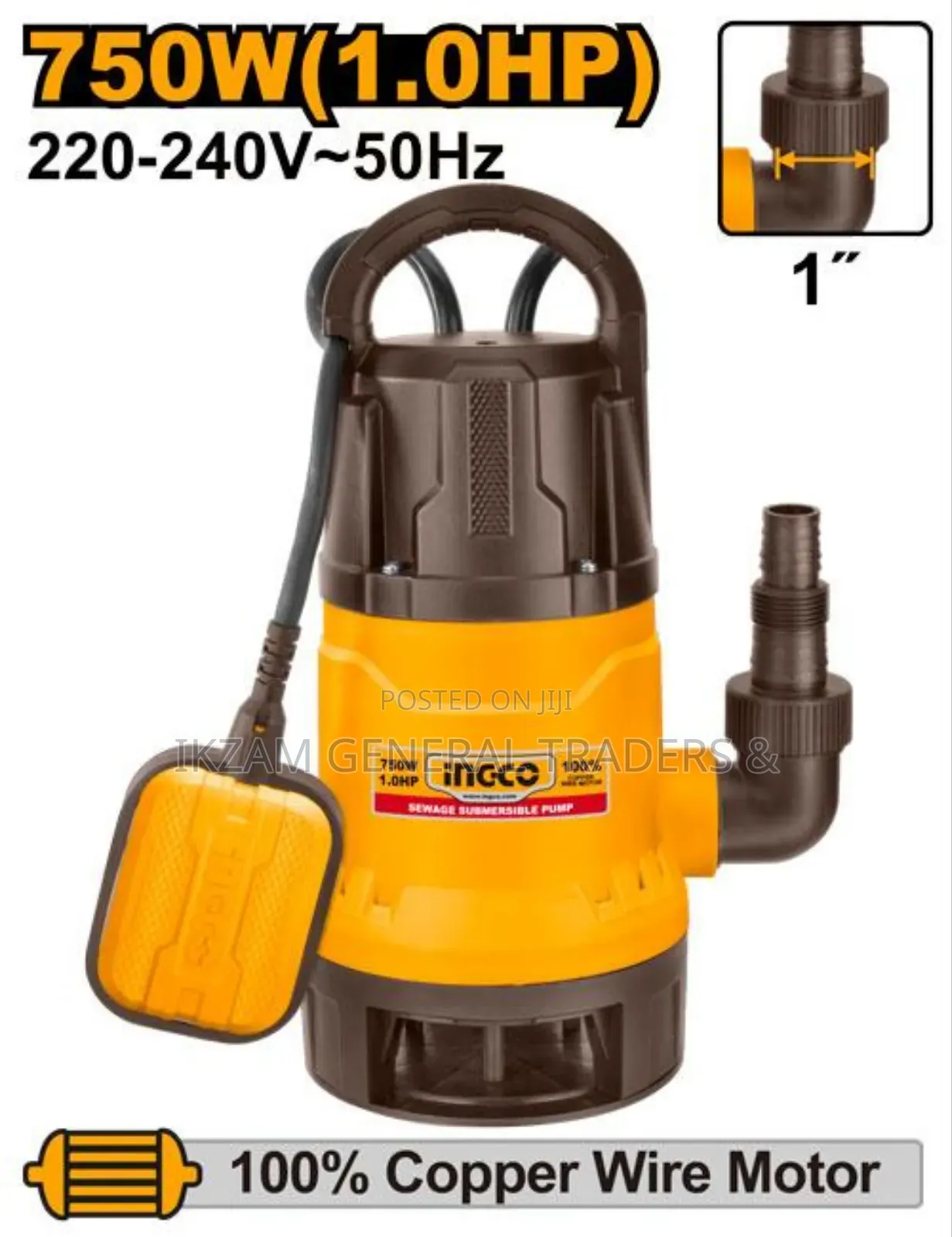 Sewage Submersible Pump 1" (750w/1.0hp)
