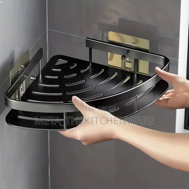 Adhesive Bathroom Shower Corner Caddy Storage Shelves Rack