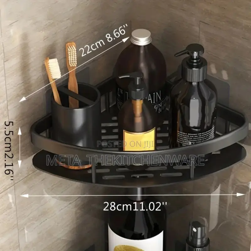 Adhesive Bathroom Shower Corner Caddy Storage Shelves Rack