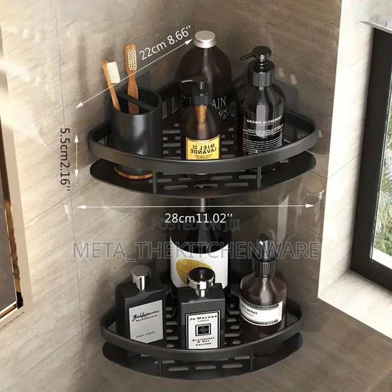 Adhesive Bathroom Shower Corner Caddy Storage Shelves Rack