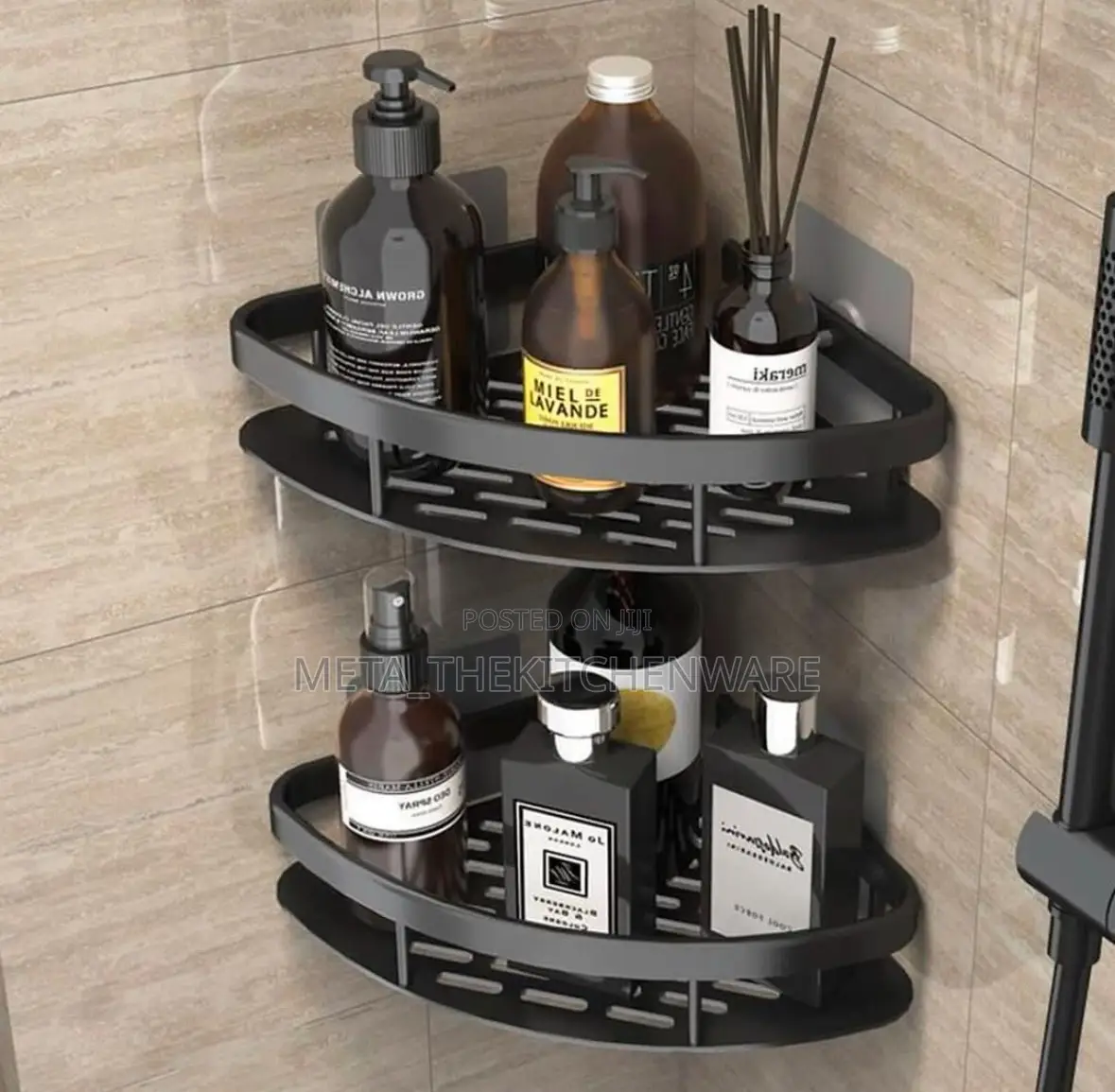 Adhesive Bathroom Shower Corner Caddy Storage Shelves Rack