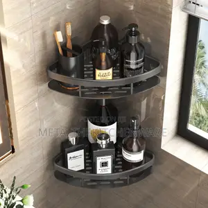 Adhesive Bathroom Shower Corner Caddy Storage Shelves Rack