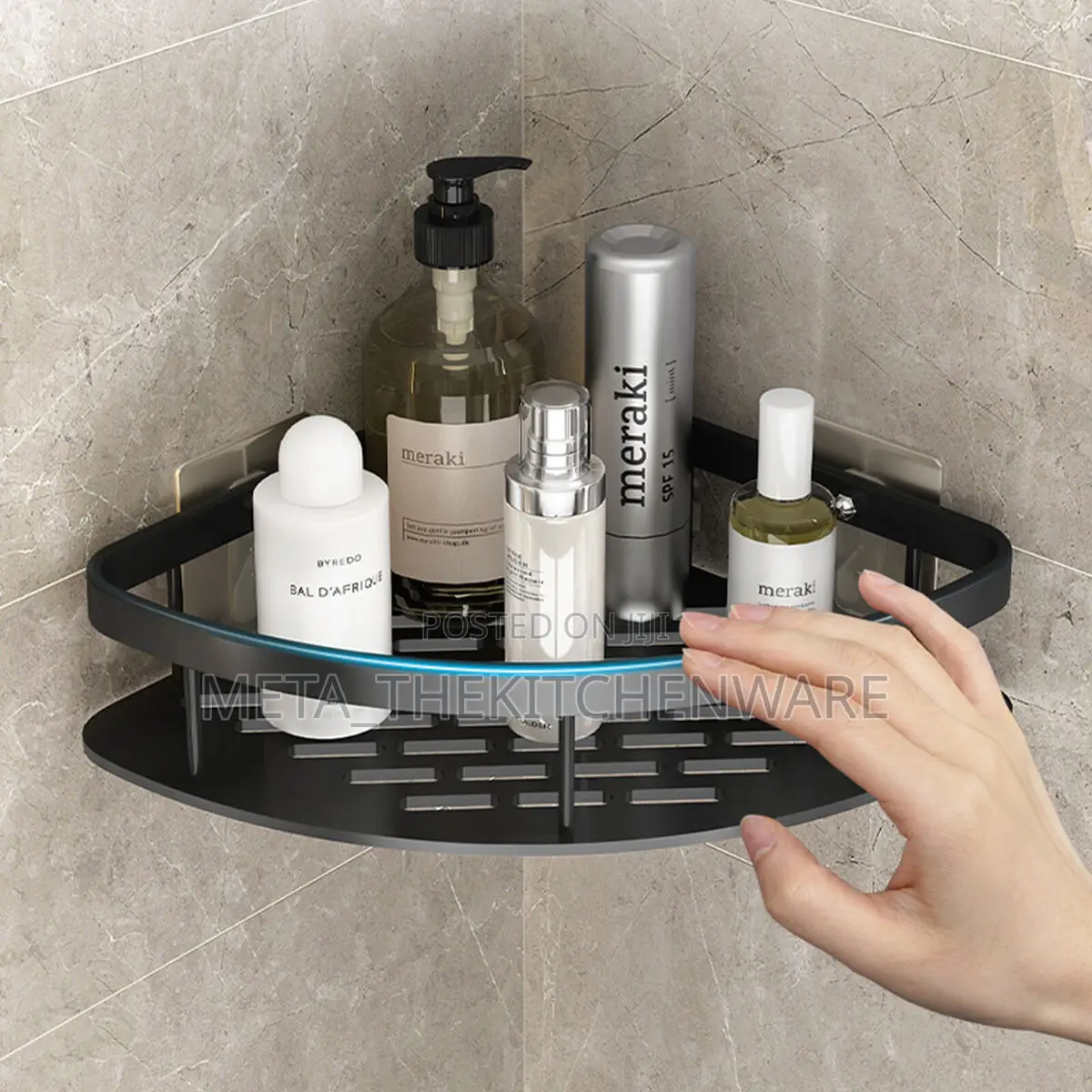 Adhesive Bathroom Shower Corner Caddy Storage Shelves Rack
