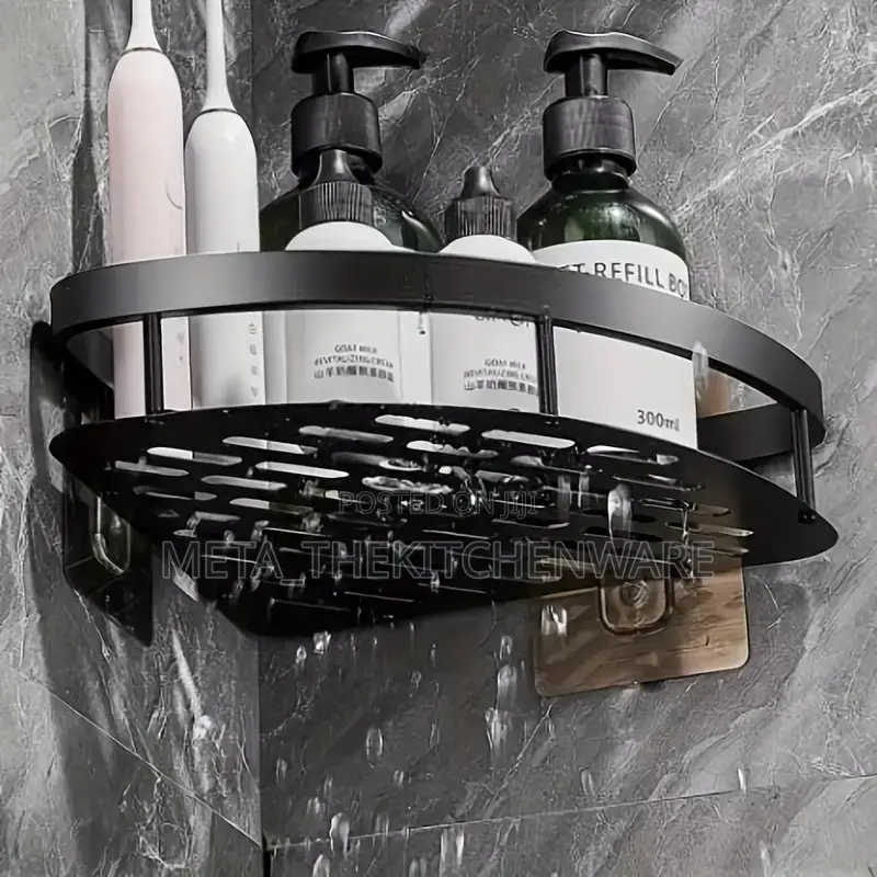 Adhesive Bathroom Shower Corner Caddy Storage Shelves Rack