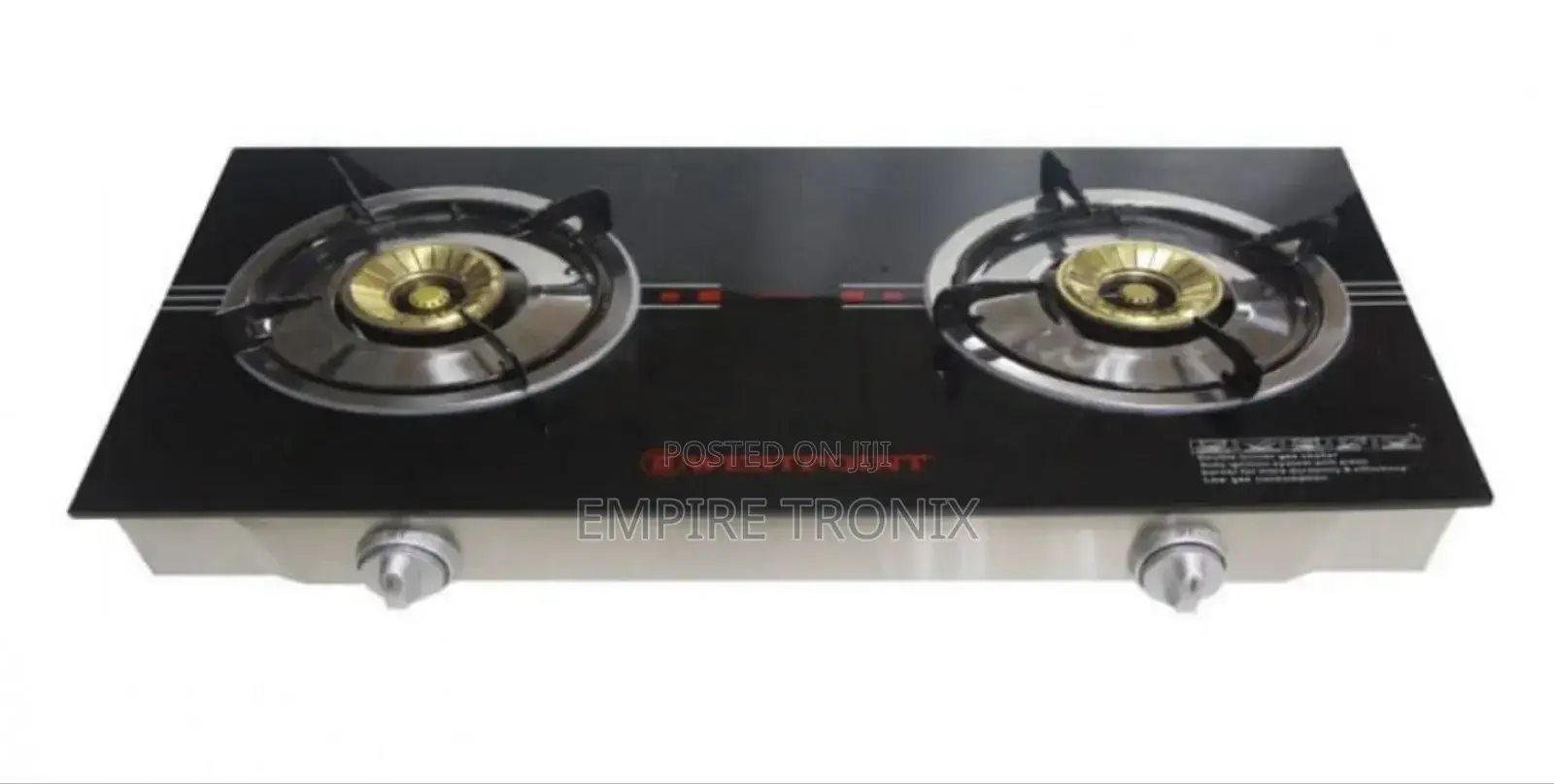 Westpoint Gas Stove 2 Burner, 8mm Glass, Black,WTIL-2817.gig