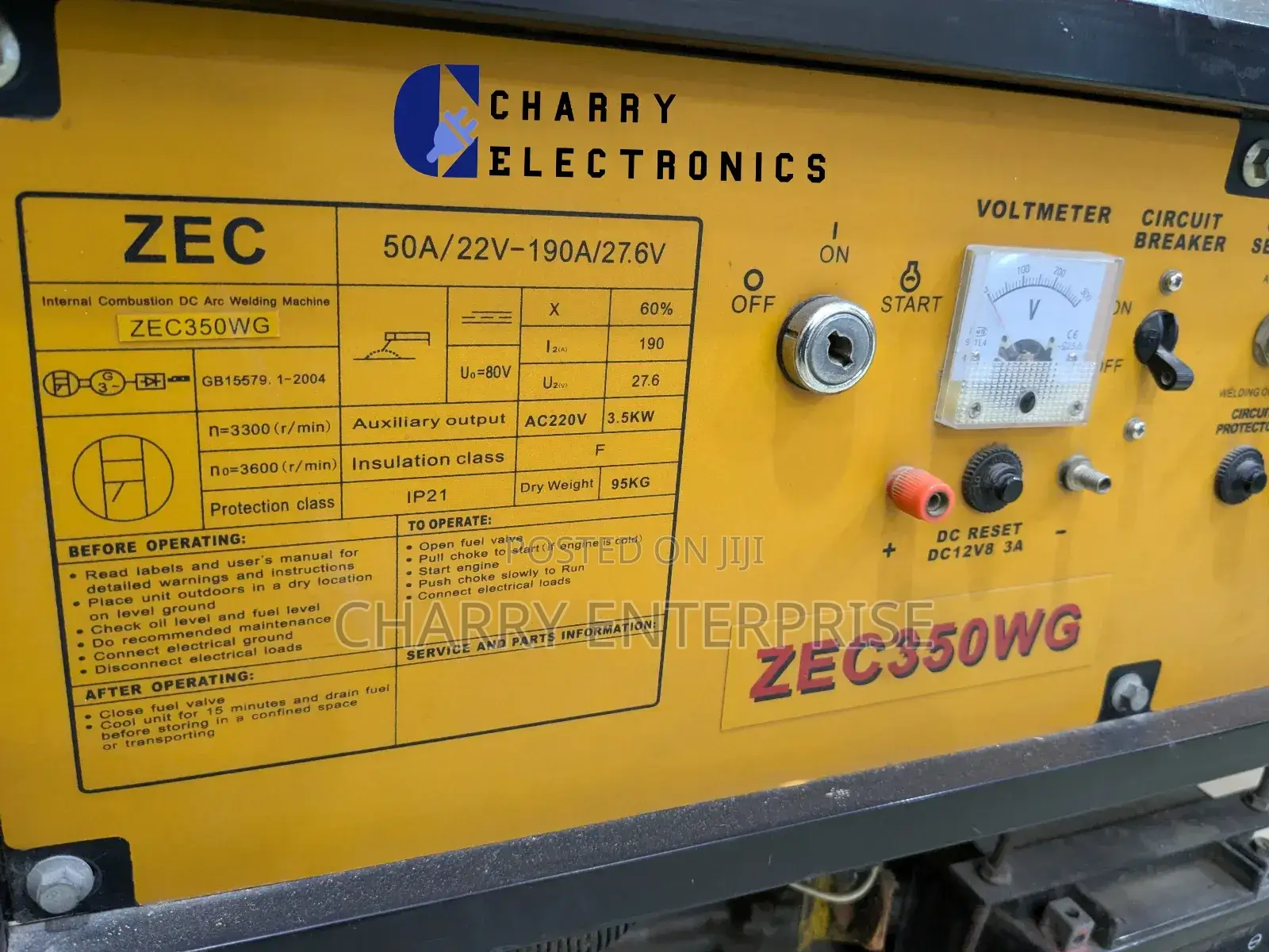 Original Zec Welding Generator 350wg 4- Stroke Key Start 3kw