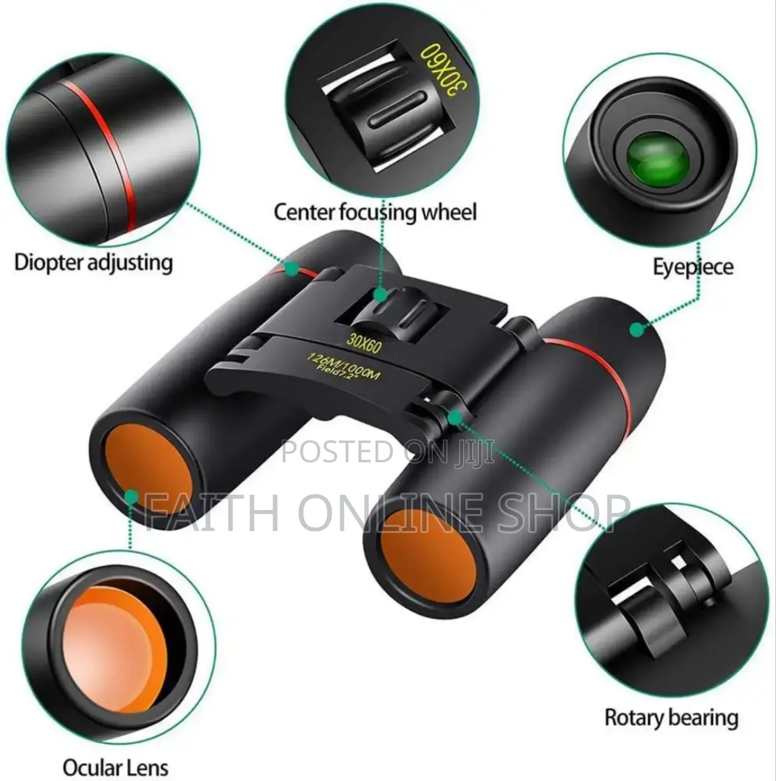 Mini Compact Binocular Telescope 30x60