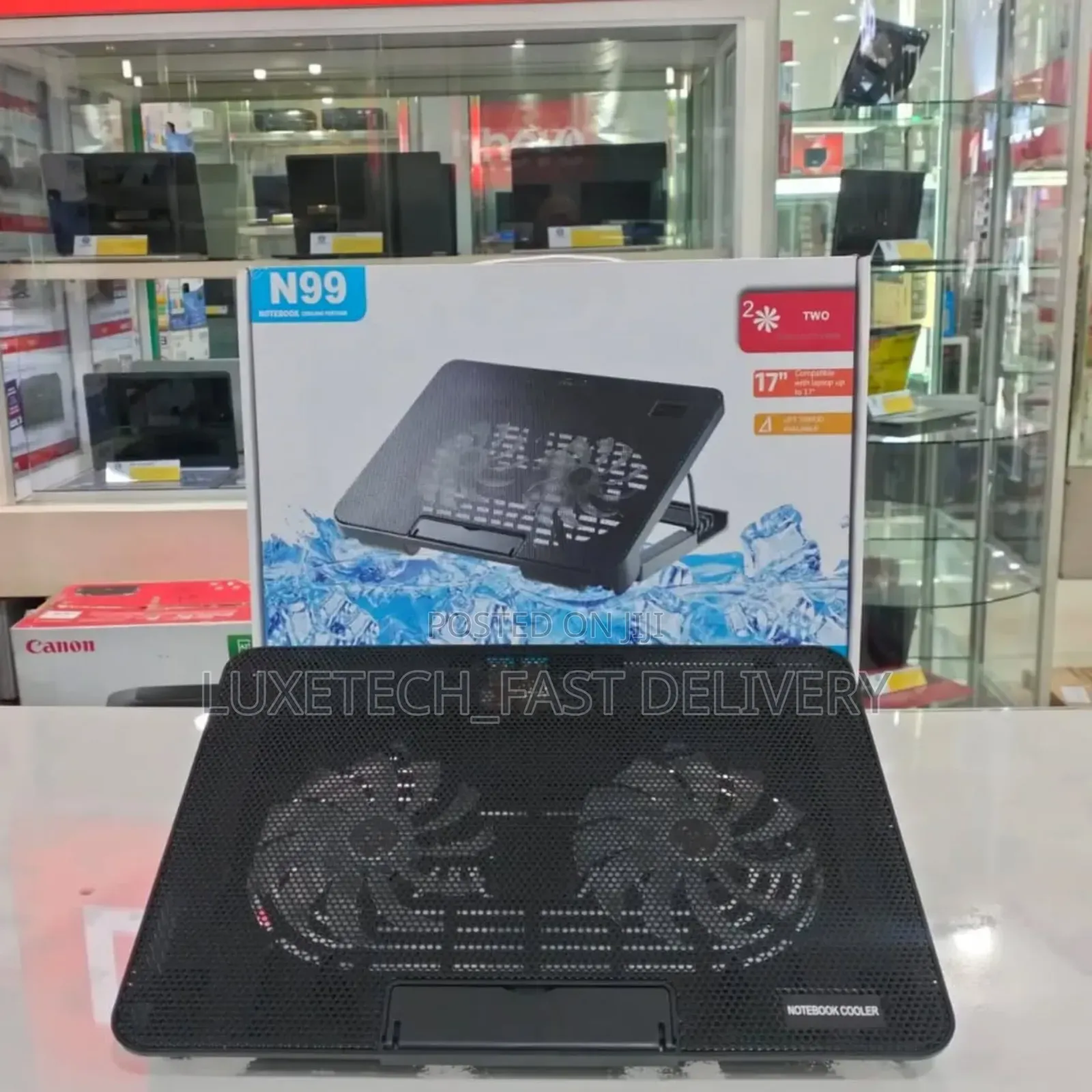 Heat Dissipation Adjustable Notebook Dual Fan Cooler