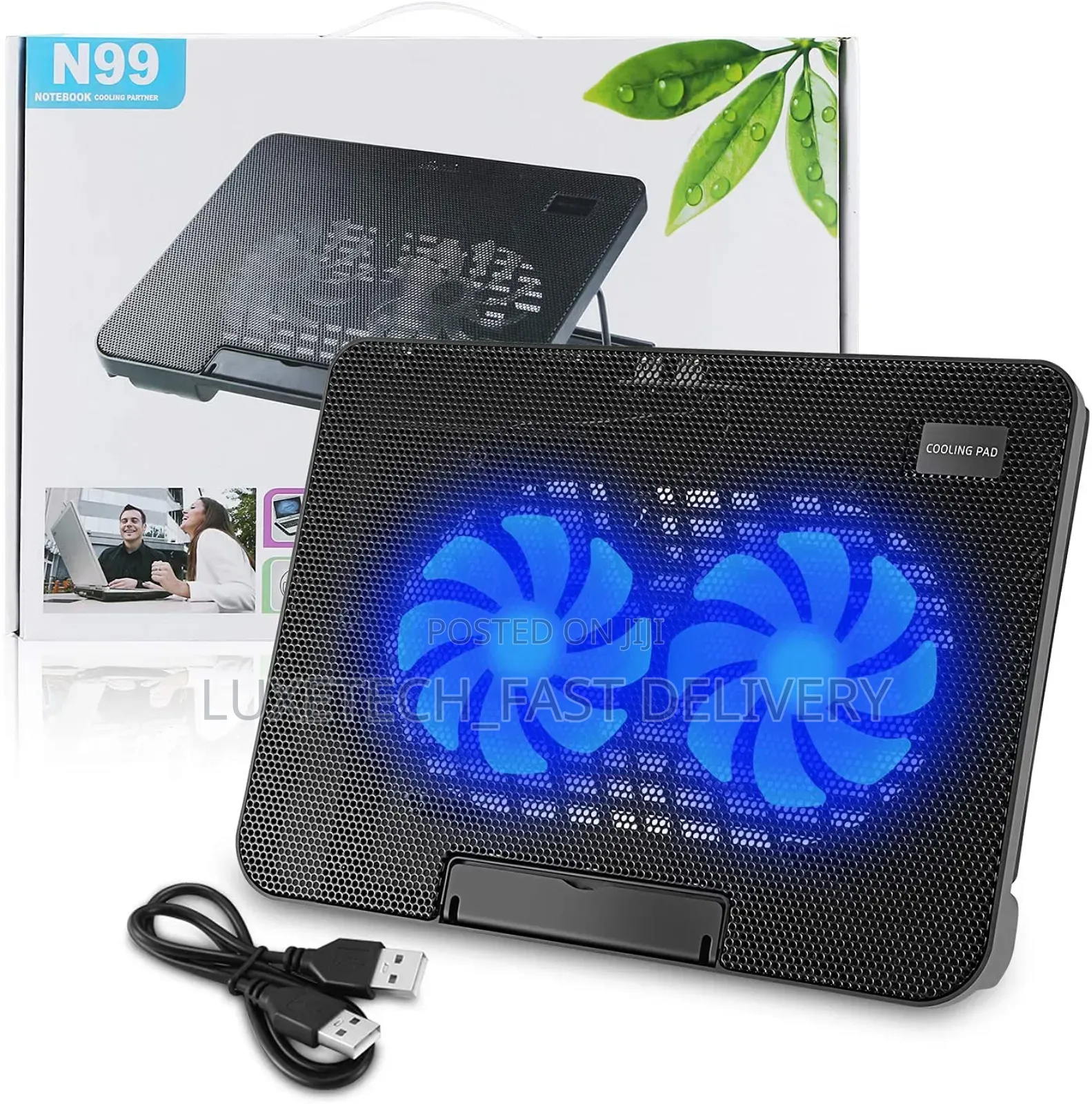 Heat Dissipation Adjustable Notebook Dual Fan Cooler