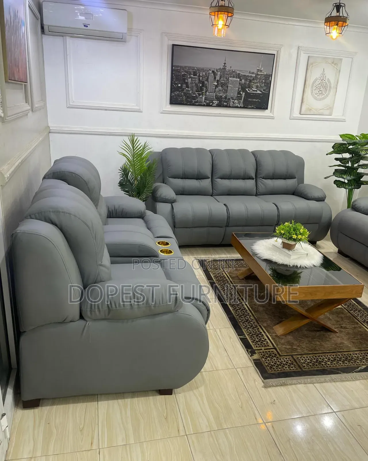 Sofa Set With One Recliner