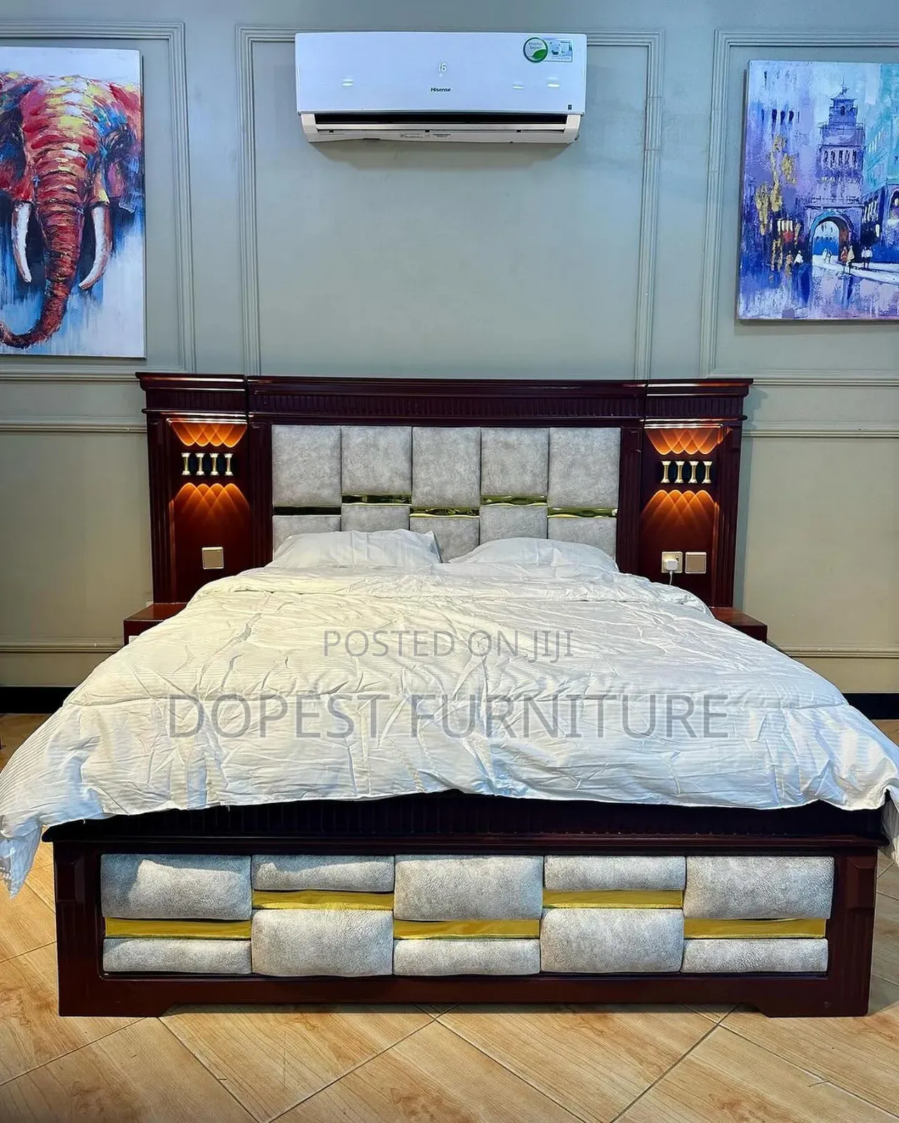 Kitanda Cha Kisasa Cha 2 Bedsides
