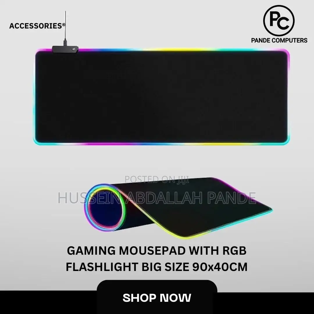 Gaming Mousepad With RGB Flashlight Big Size 90x40cm