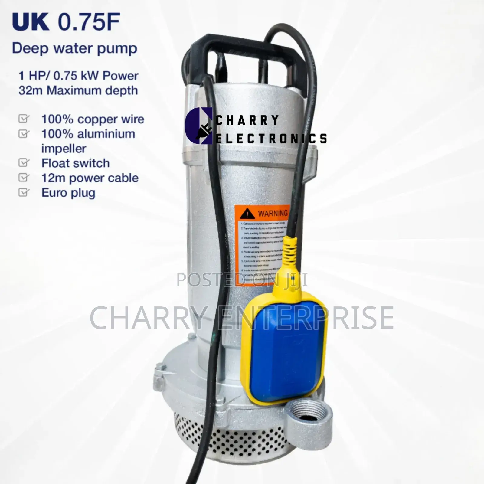 Mr UK Deep Pump/ Sewage Pump POWER :- 1.0 HP / 0.75 KW