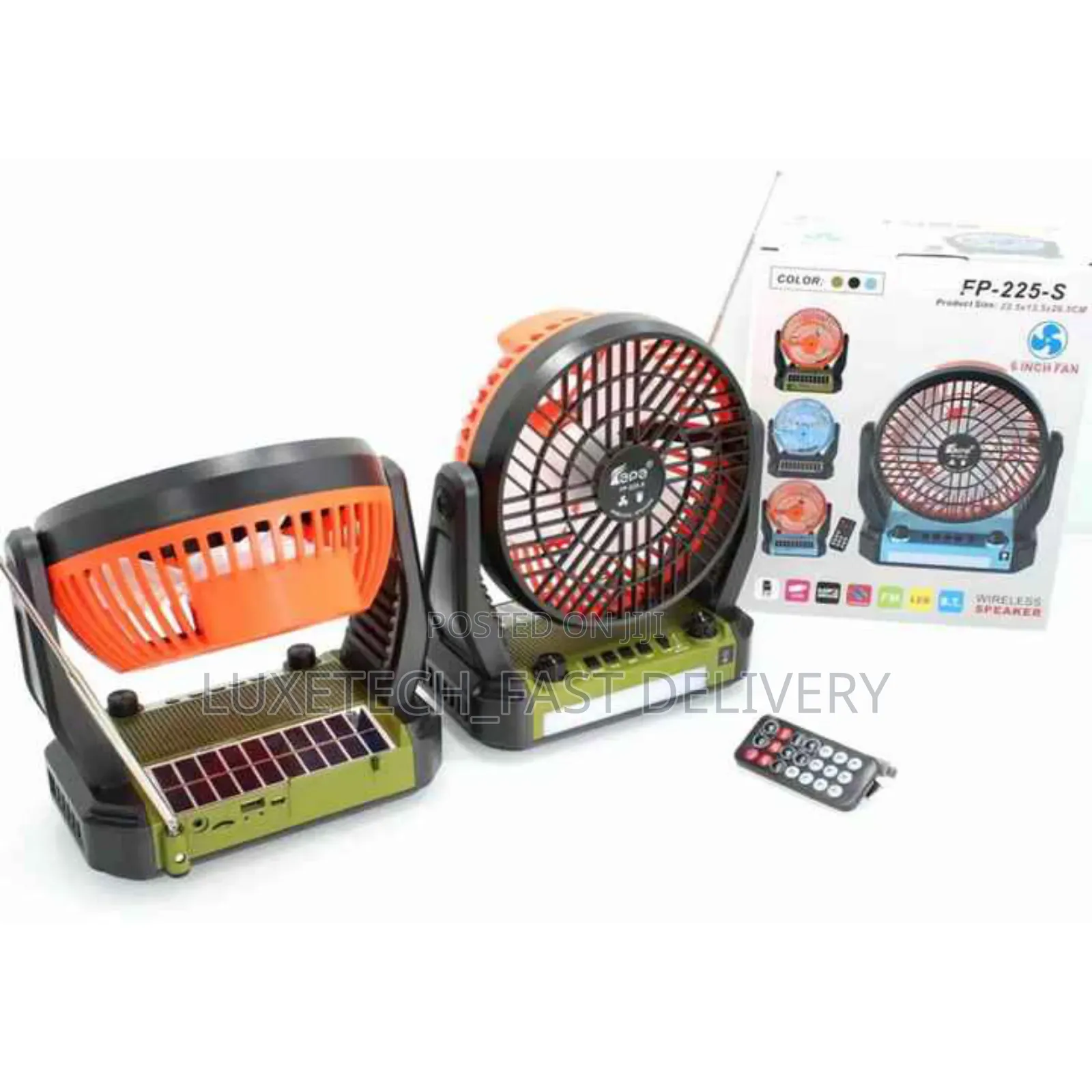 Solar Fan With Fm Radio, Bluetooth and LED Light