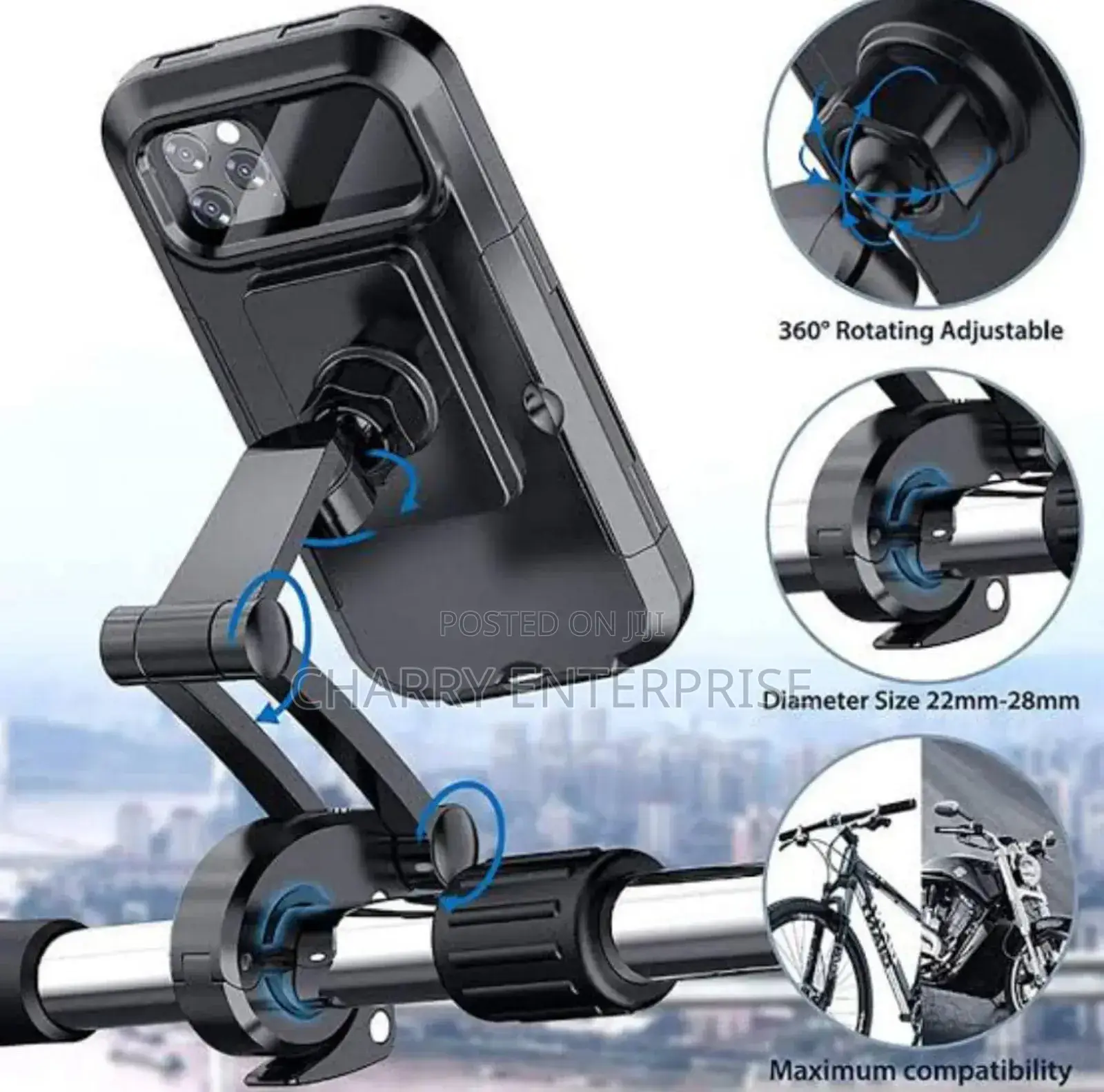 WATERPROOF Case Phone Holder Kwa Pikipiki, Baikseli N.K