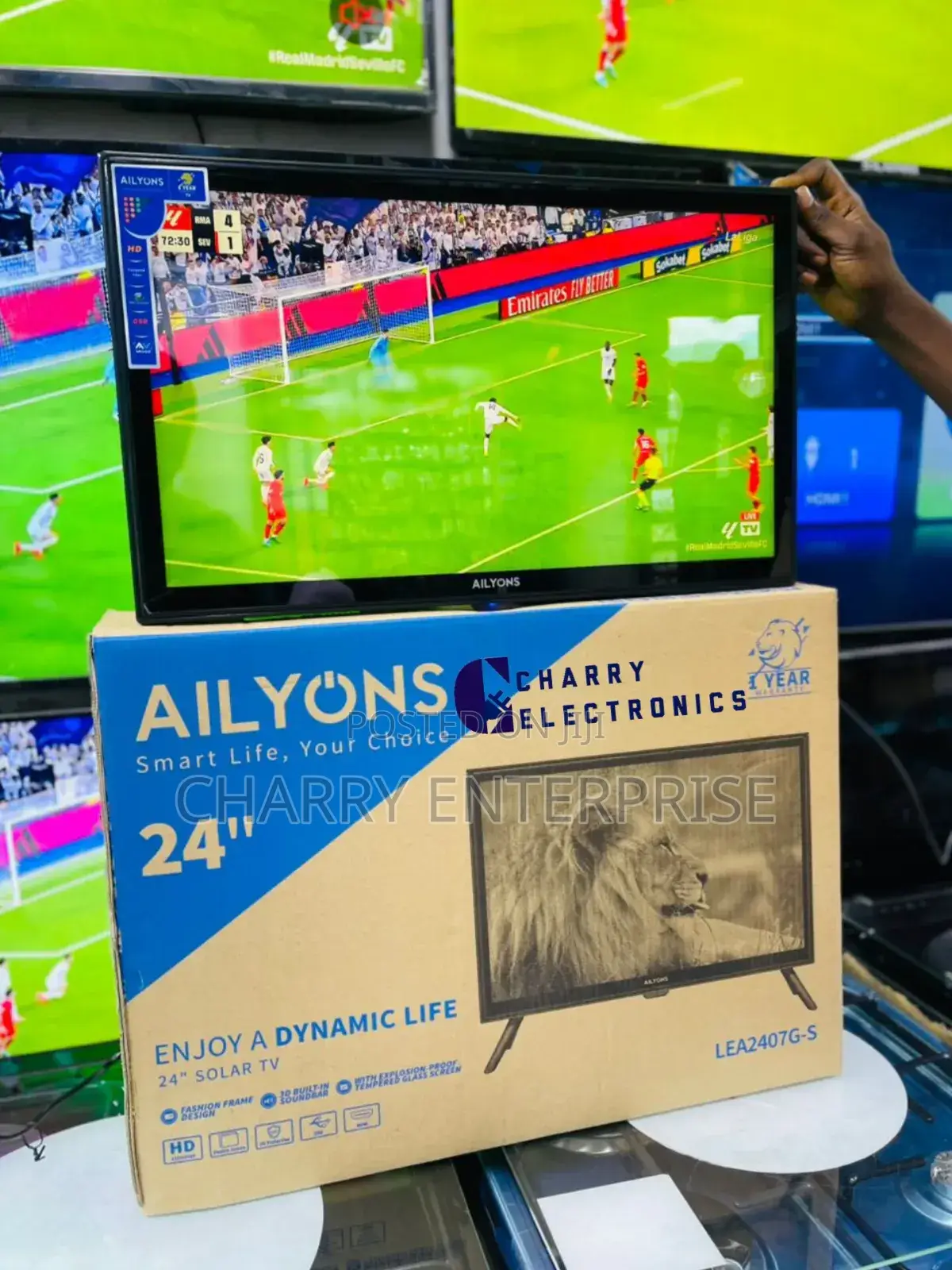 AILYONS Tv 24 Inch Yenye Picha Angavu Na Kioo Chake Imara