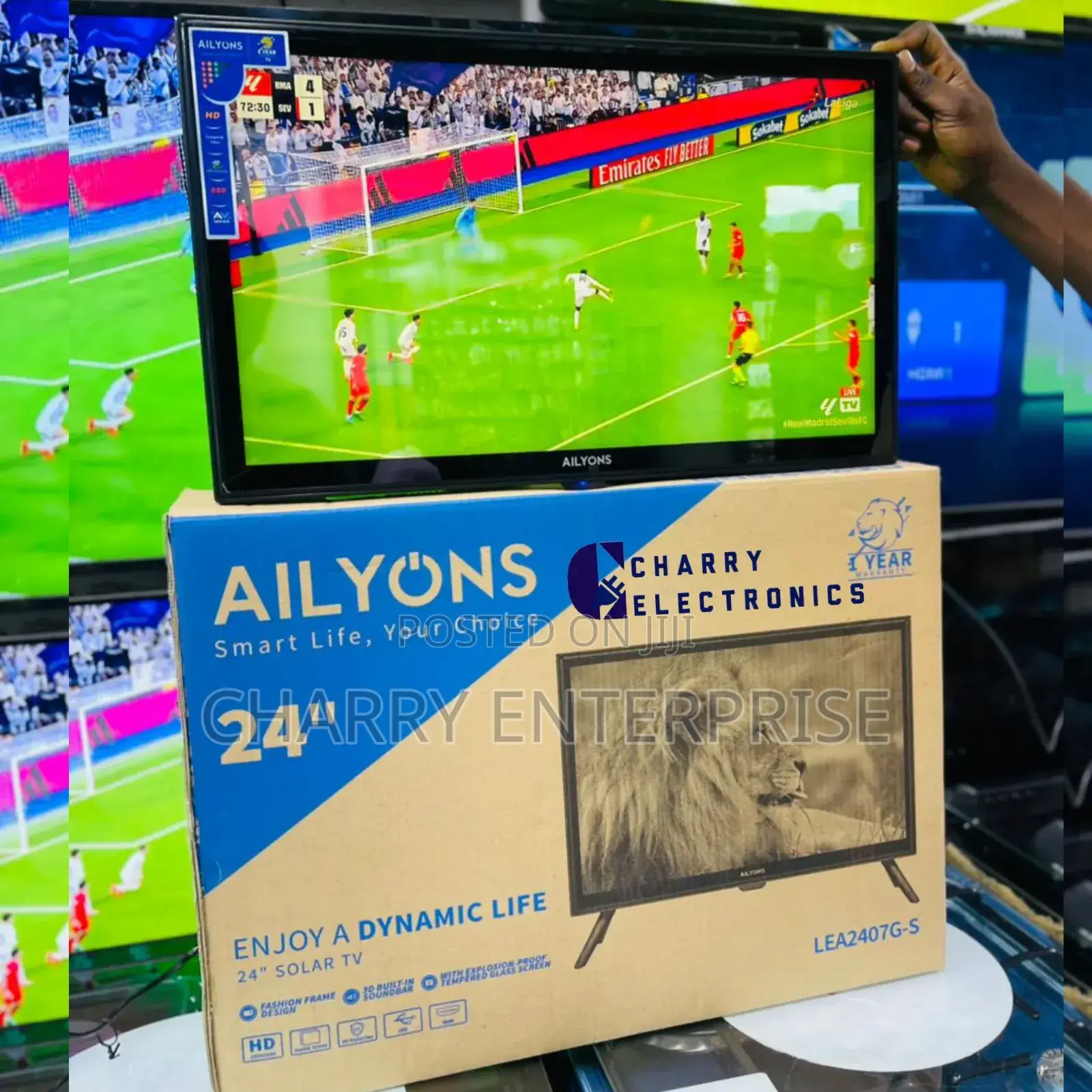 AILYONS Tv 24 Inch Yenye Picha Angavu Na Kioo Chake Imara