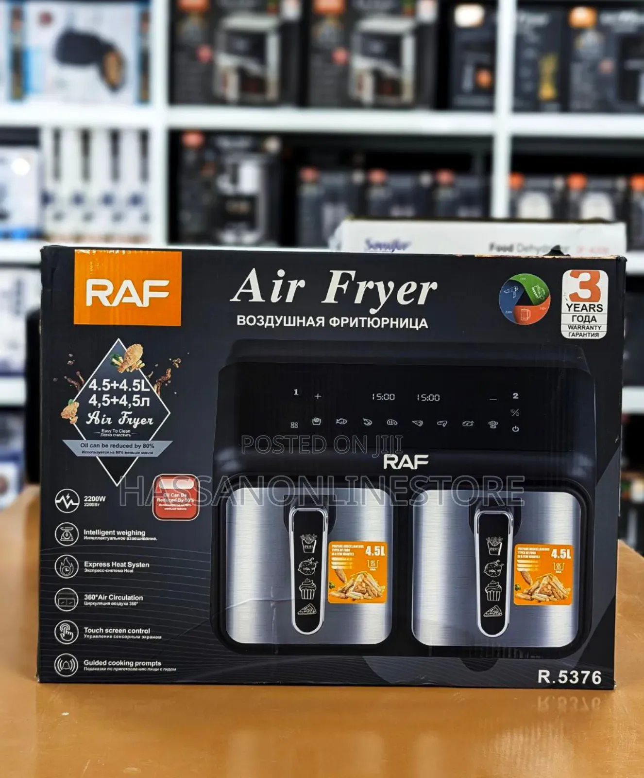 Raf R-5376 9 Litre Air Fryer With Double Detachable Bucket