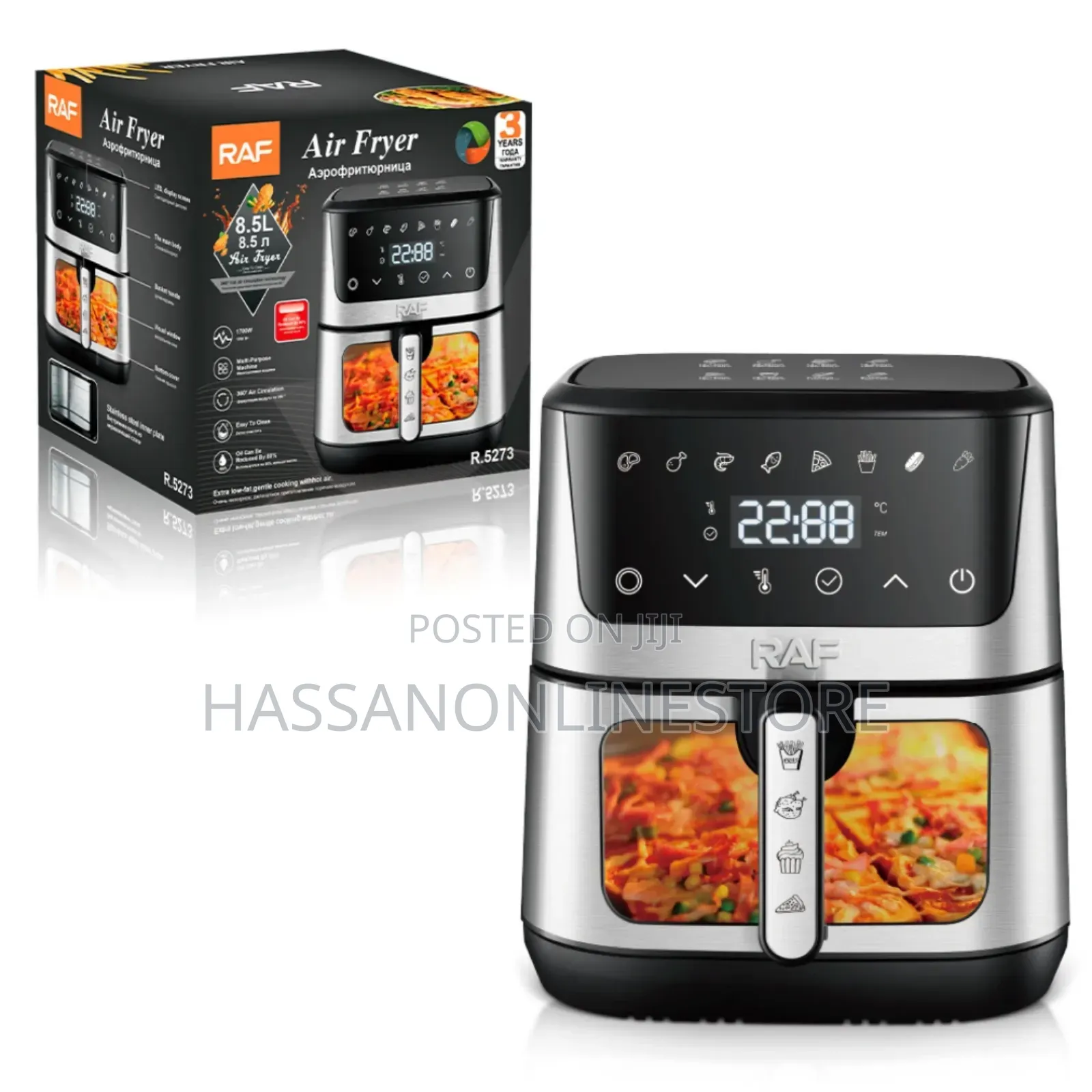 RAF R.5273 Air Fryer Without Oil, 1700 Watt, 8.5 Litters