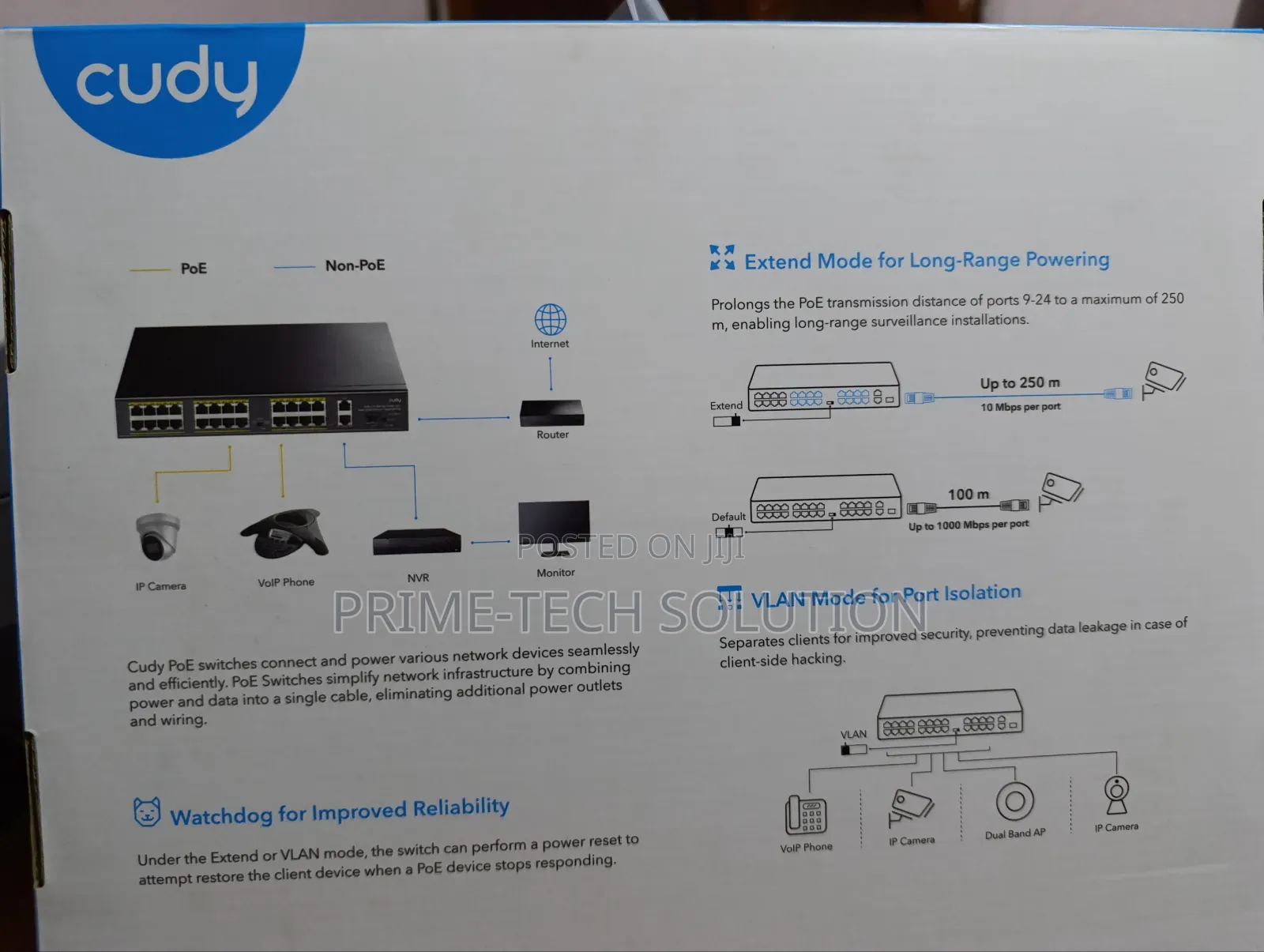 Cudys Poe Switch 24 Ports