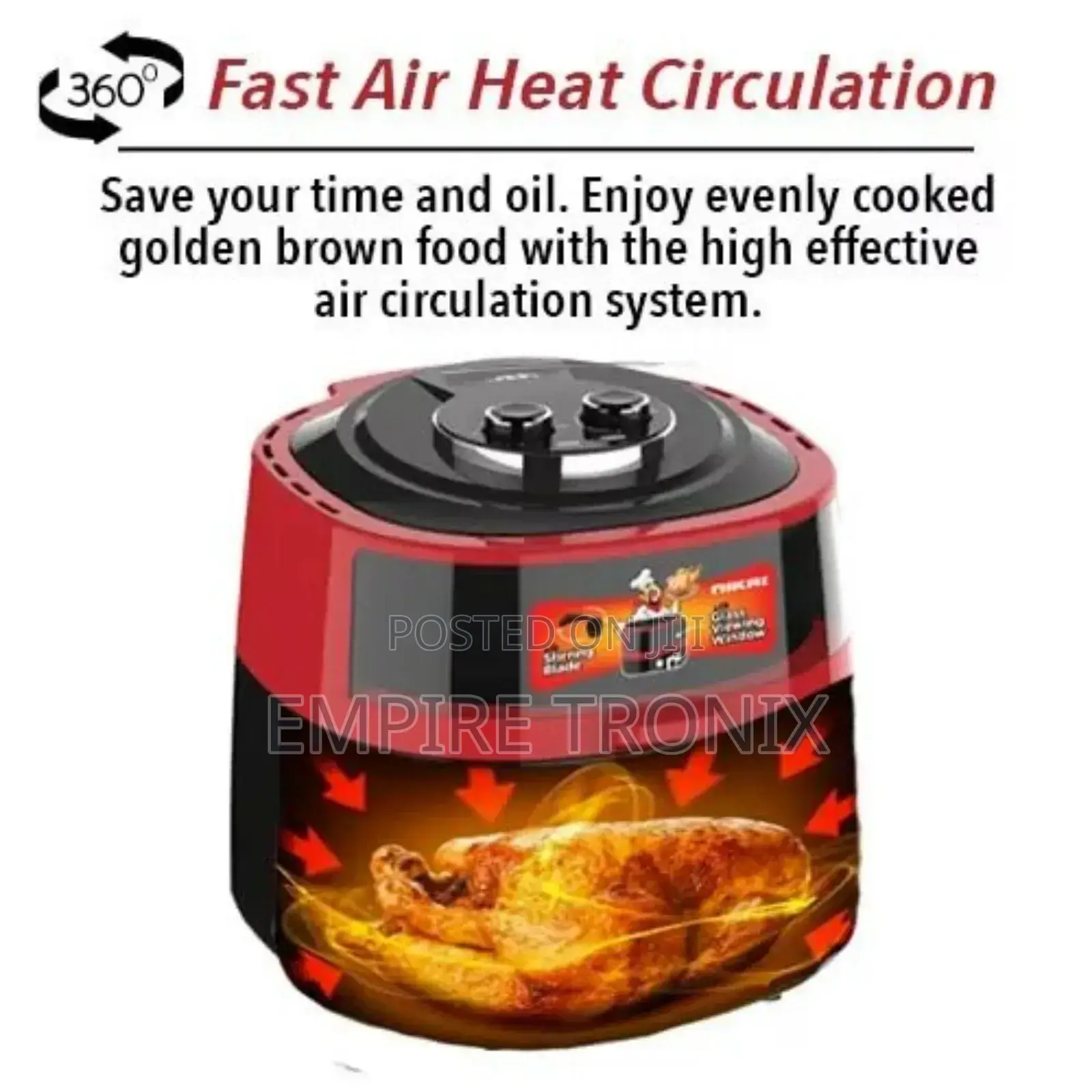Nikai Air Fryer 8L W/ Tray 1800w 30 Min Timers NAF877A