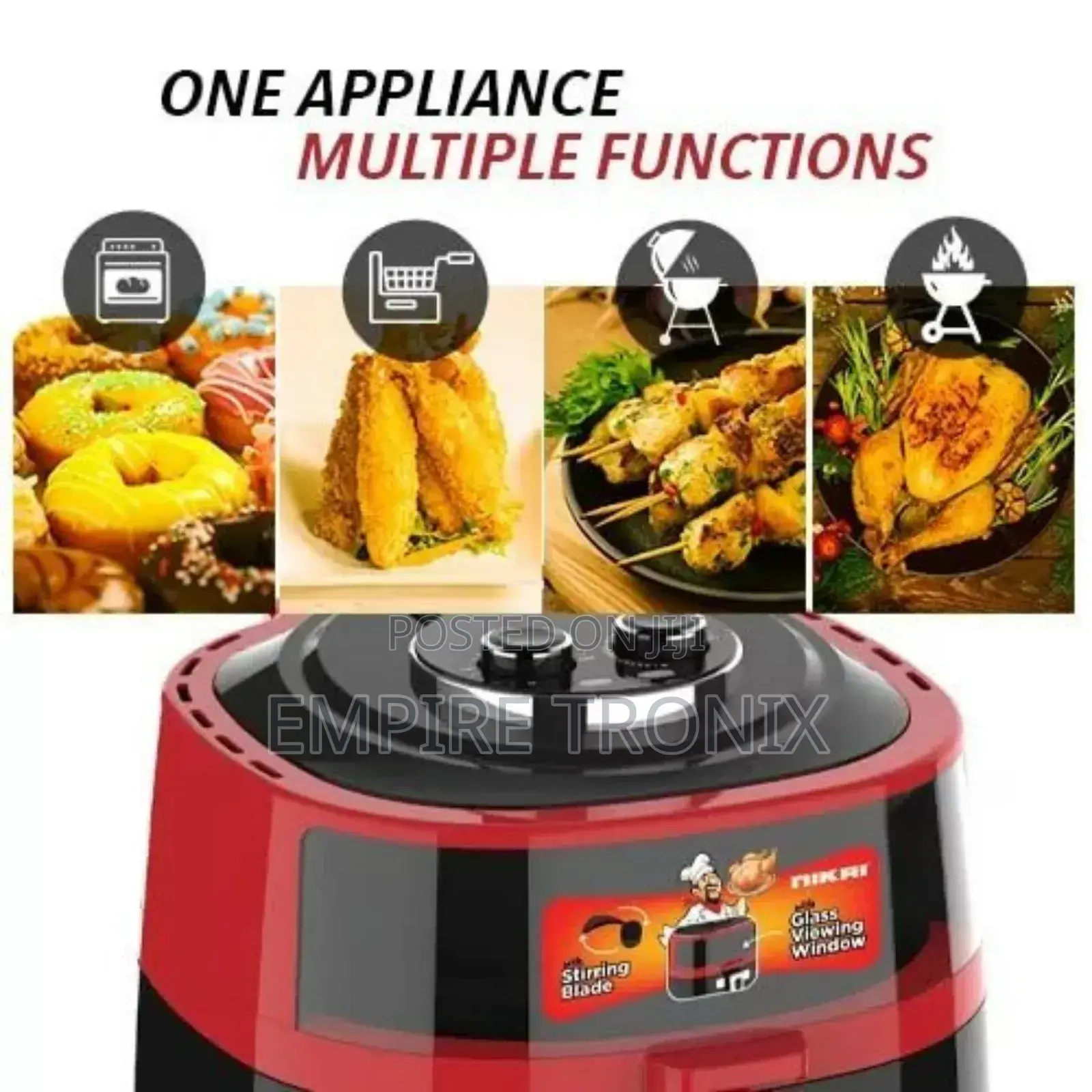 Nikai Air Fryer 8L W/ Tray 1800w 30 Min Timers NAF877A