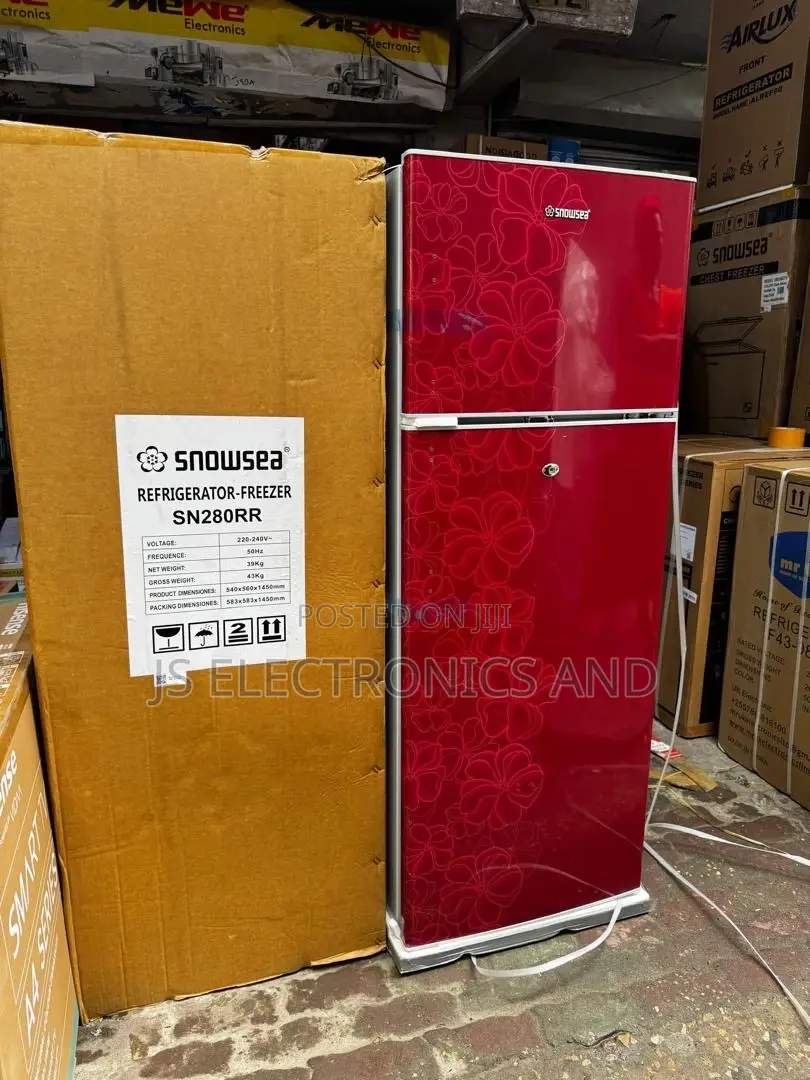 Snow Sea Refrigerator 258 Liter Color Red Milango Miwili