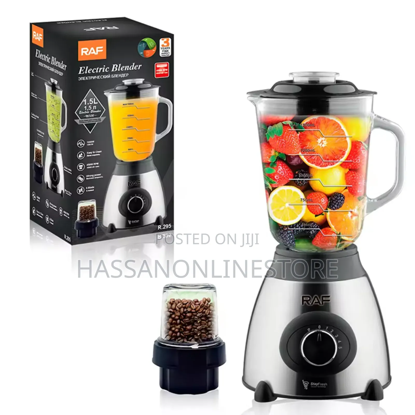 RAF R.295 Electric Blender High Power 1000W Smoothie Blender