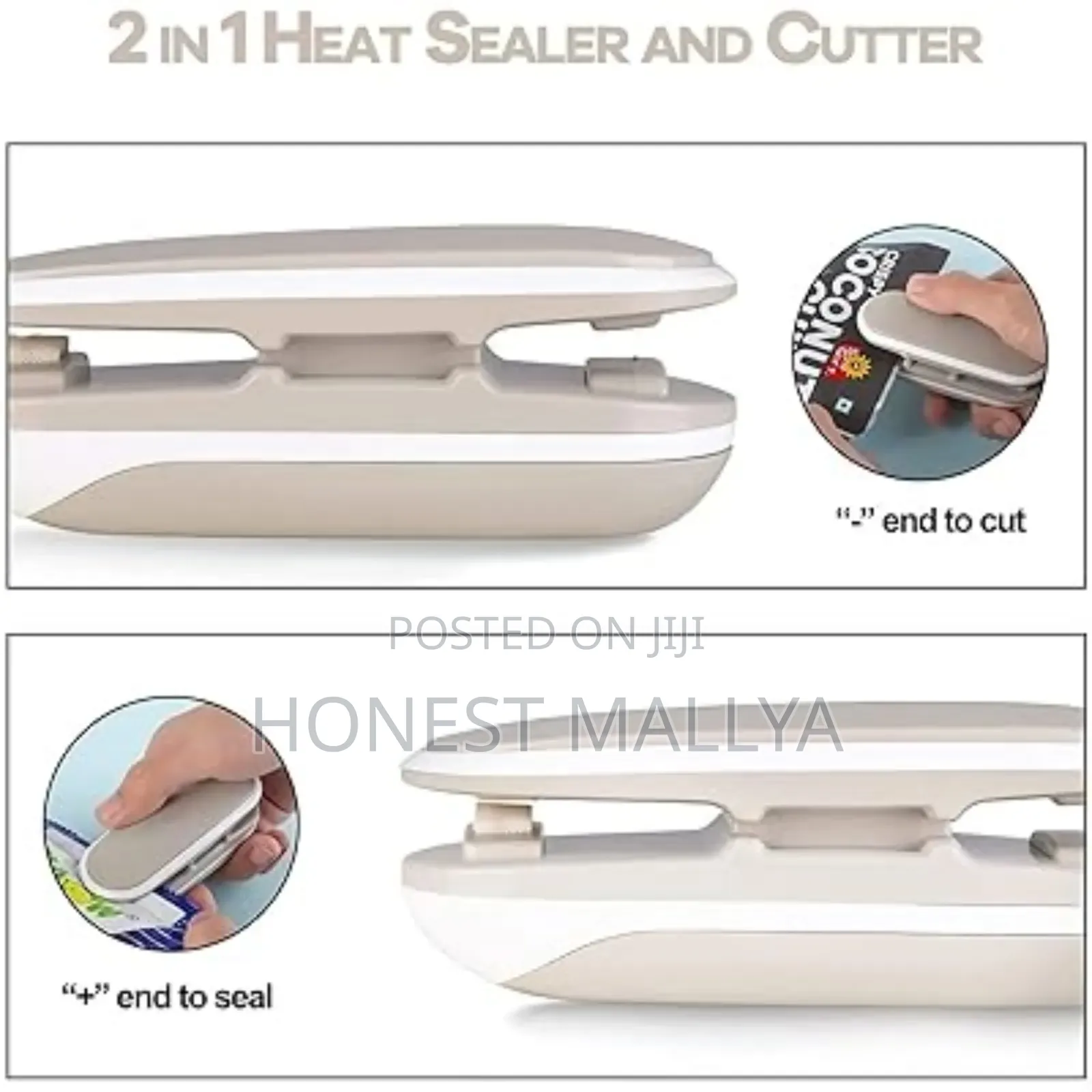 Compact 2in1 Bag Sealer and Cutter for Food Storage