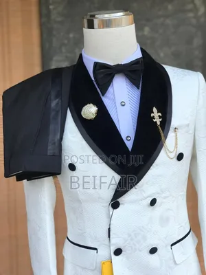 Black and White Double Breasted | Six Buttons Suit | Suti