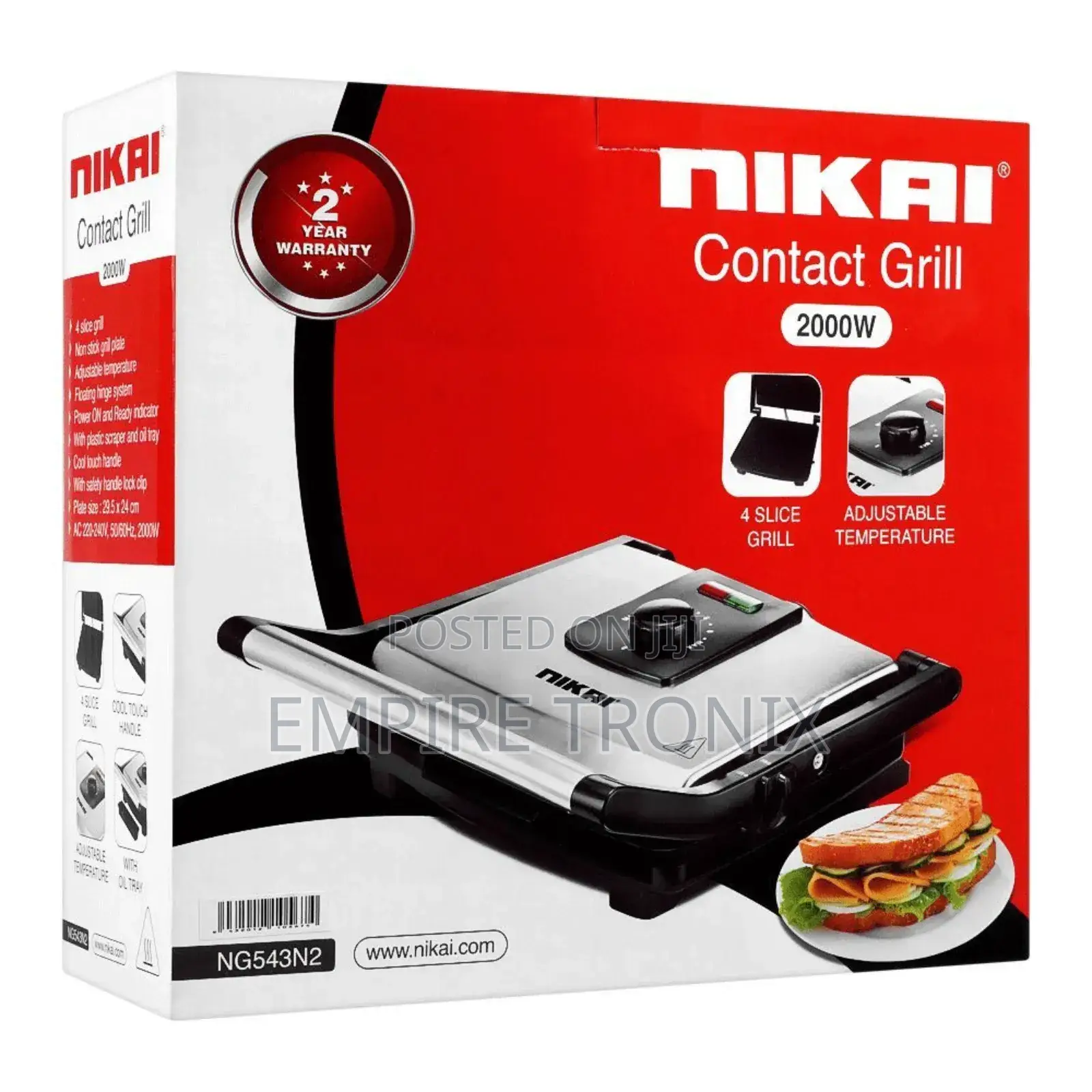 Nikai 6 Slices Contact Grill – NG543N2A