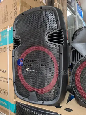 Sundar Portable Rechargeable Speaker 15" With Stand and Mic Sauti Bora
