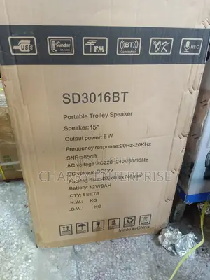 Sundar Portable Rechargeable Speaker 15" With Stand and Mic Sauti Bora