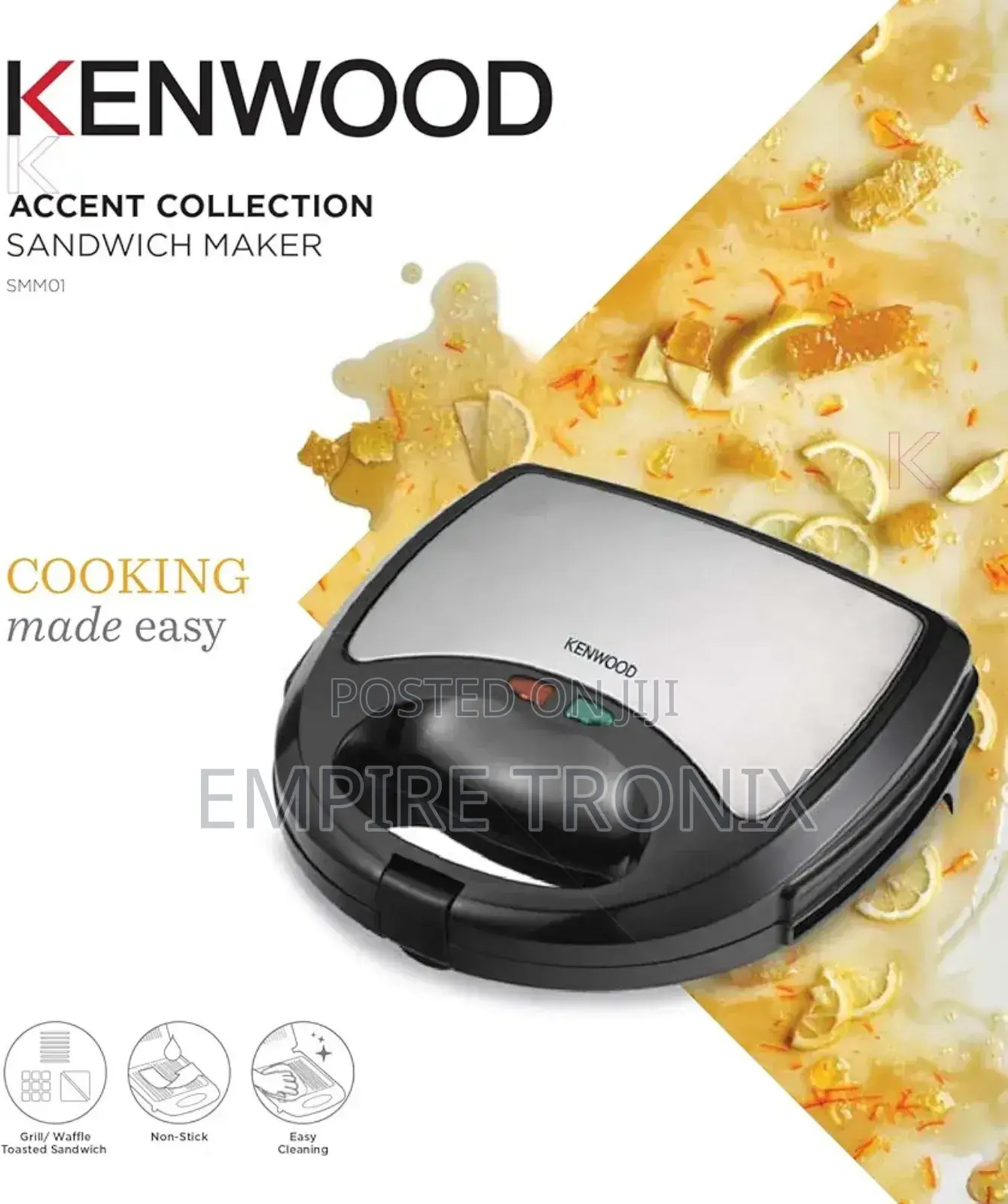 Kenwood Sandwich Maker 3 in 1 Sandwich, Smm01.Aobk