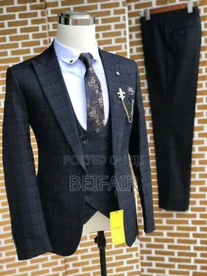 Suti Za Kiume | Black Draft Suits