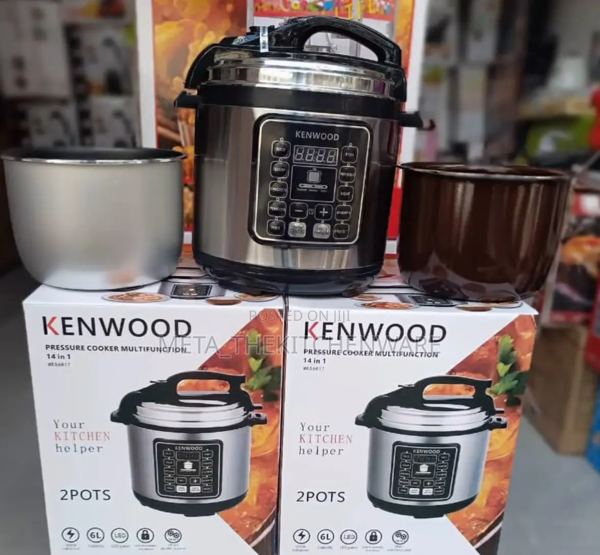 Kenwood Electric Pressure Cooker 6L With 2 Pots