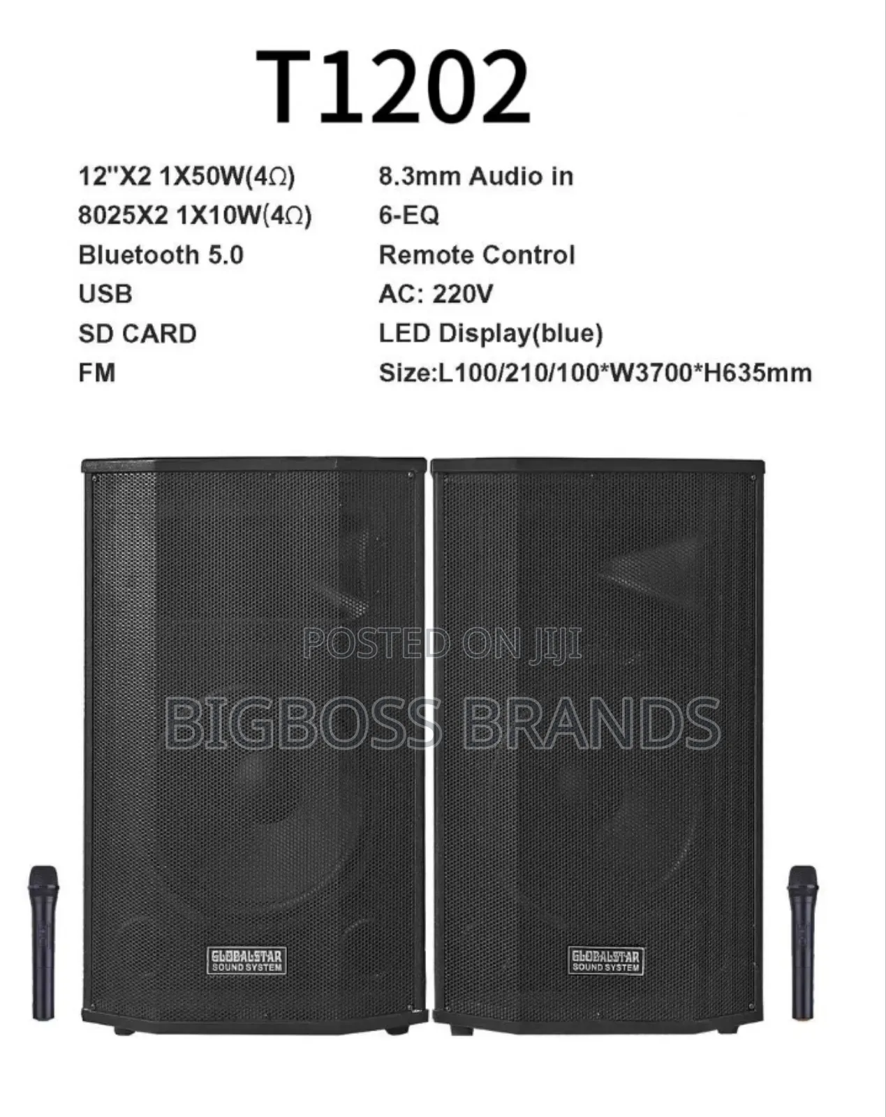 Globastar Speaker T1202 With 2 Microphones