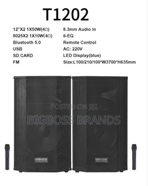 Globastar Speaker T1202 With 2 Microphones