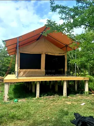 Camping Tent With Wood Platform