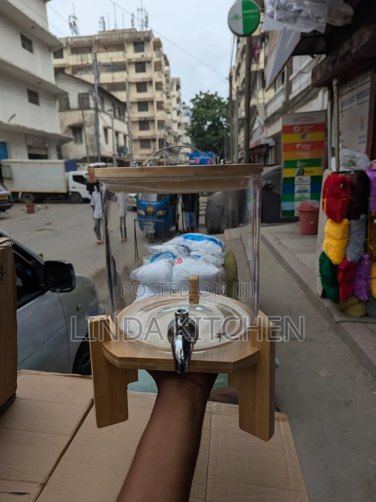 Glass Dikenta 5ltsvwith Bamboo Stand