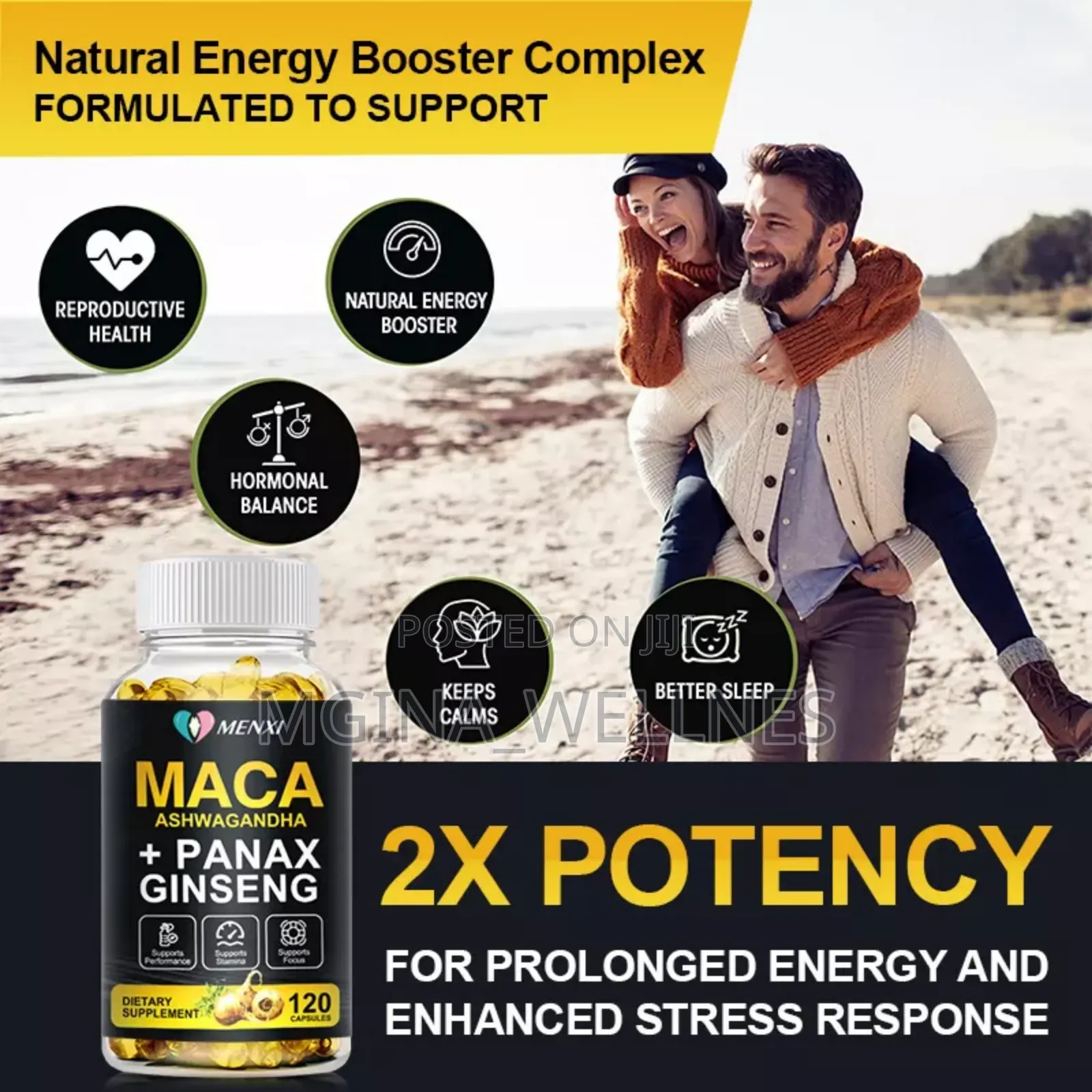 MACA ASHWAGANDHA +PANAX GINSENG (1000mg Per Serving )