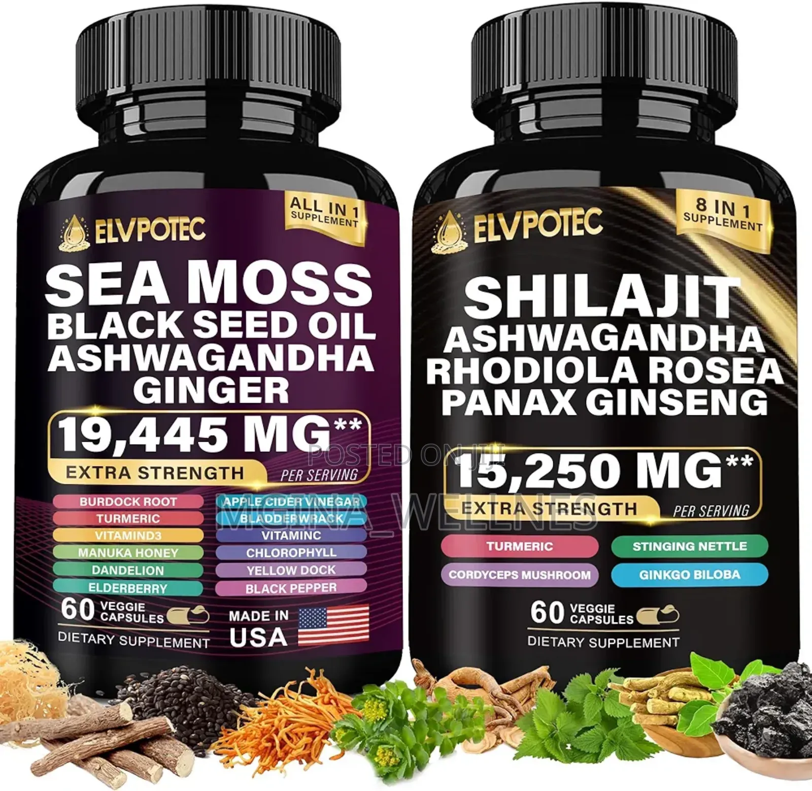 Sea Moss Black Seed Oil Shilajeet Ashwagandha Ginseng