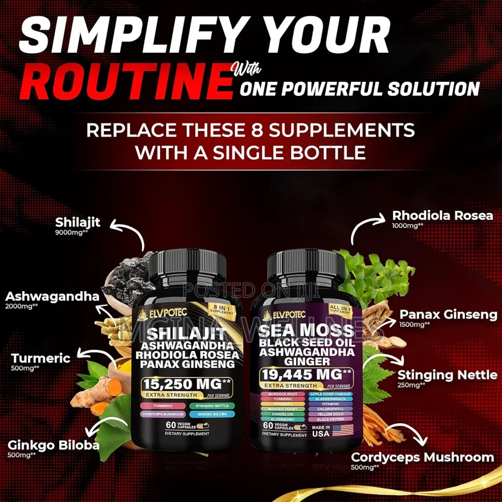Sea Moss Black Seed Oil Shilajeet Ashwagandha Ginseng