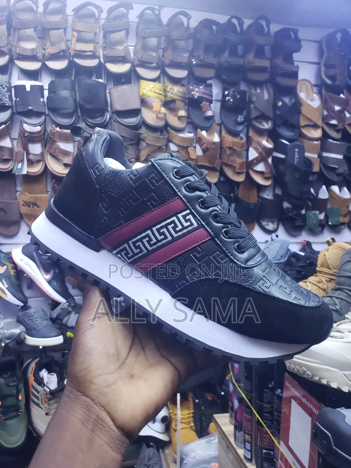 Men's Sneakers Versace Black Material Leather